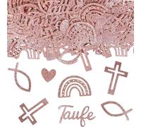 ALEGRE® Lot de 100 confettis décoratifs à disperser pour baptême, fille, communion, communion, poisson, pour fête prénatale, communion, confirmation