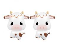 ALEGRE® Lot de 2 ballons en aluminium - Décoration de vache - Ballons d'animaux - Décoration d'anniversaire de ferme - Ballons d'anniversaire pour enfants - Décoration d'anniversaire pour fête