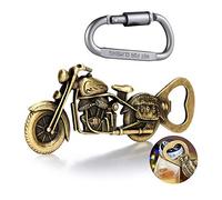 ALEMIN Ouvre-bouteille en zinc, décapsuleur de moto vintage, cadeau pour homme, barman, bar, fête de moto, avec mousqueton porte-clés