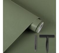 Alened Film adhésif pour meubles mat avec kit d'outils - Film autocollant imperméable pour meubles - Décoration murale, cuisine, plan de travail, armoire de cuisine Vert 60×500cm