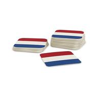 Alerte Flyer sous-Verres pour Verres I sous-bocks à bière des Pays-Bas (50 pièces) en Carton carré (9,3 cm x 9,3 cm) I Décoration de Table EM avec Drapeau néerlandais