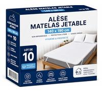 Alèse Matelas Jetable 140x190 cm - Non Imperméable - Paquet de 10 Alèses Plateau - Protection & Hygiène - Literie à Usage Unique - Matelas Protégé