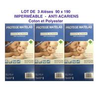 Alèse Protège Matelas - Housse imperméable - 90 x 190 cm - Anti-acariens - Anti-moisissures - Molleton