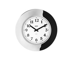 Alessi 11 Momento Horloge Murale en Acier Inoxydable 18/10 Brillant, Mouvement Au Quartz