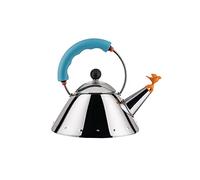Alessi Bouilloire à sifflet 9093/1 Oiseau – Inox bleu clair, fond magnétique (induction)