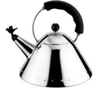 ALESSI - 9093 B - BOUILLOIRE EN ACIER INOXYDABLE AVEC POIGNÉE ET SIFFLET EN POLYAMIDE EN FORME D'OISEAU - NOIR Noir G