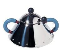 ALESSI 9097 SUCRIER AVEC PETITE CUILLER EN ACIER INOXYDABLE 18/10 BRILLANT POIGNÉES EN PA BLEU CLAIR Bleu G
