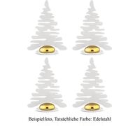 Alessi Bark for Christmas - Barkplace Tree Porte-cartes de table, acier inoxydable, lot de 4 dans un emballage cadeau