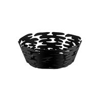 Alessi Corbeille ronde BARKET – acier et résine, noir, 18 cm