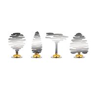 Alessi Barkplace Tree BM18S4 - Set de Quatre Marque-Places Composé d'un Arbre en Acier AISI 430 avec Décoration Magnétique en Porcelaine