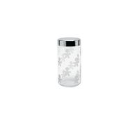 Alessi Boîte hermétique Girotondo Akk38 Verre sérigraphié Couvercle acier brillant 150 cl blanc