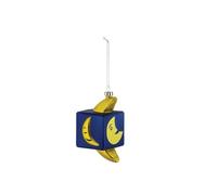 Alessi - Pendentif sapin de Noël Mooncube GJ02 Lune - Verre soufflé décoré à la main, 6x9,2x5,5 cm