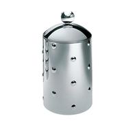 Alessi Cb01 Kalistò 1 Boîte de Cuisinie en Acier Inxoydable 18/10 Brillant avec Pommeau en Aluminium, Argenté