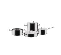 Alessi Convivio DC100S7 - Ensemble de Casseroles Design, Poignées en Acier Inoxydable 18/10 avec Revêtement PVD, Finition Satinée
