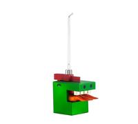 Alessi Cubodrago GJ02 - Bola de Navidad - Ornement de Noël en forme de cube et dragon, design original en verre soufflé à la main, 7.2 x 9 x 4 cm