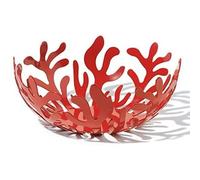 Alessi Esi01/21 Mediterraneo Porte-Fruits En Acier Inoxydable Coloré À La Résine Au Époxyde, Rouge, Ø 21 Cm