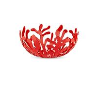 Alessi Esi01/21 Mediterraneo Porte-Fruits En Acier Inoxydable Coloré À La Résine Au Époxyde, Rouge, Ø 21 Cm