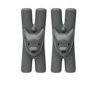 Alessi Giampo MMI32D B - Jeu de 2 pinces à linge magnétiques pour la cuisine, résine thermoplastique, noir