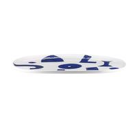 Alessi Itsumo - Yunoki ware NF08/22 36 - Plat de Service Ovale Design, Usage Quotidien, Esthétique Minimale, en Porcelaine Blanche avec Décor Samiro Yunoki