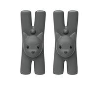 Alessi Lampo MMI32CS B - Jeu de 2 pinces à linge magnétiques pour la cuisine, résine thermoplastique, noir