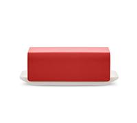 Alessi Mattina BG04 R - Beurrier Design, en Porcelaine avec Couvercle en Acier Inoxydable 18/10, Coloré à la Résine Epoxy, Rouge