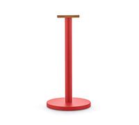 Alessi Porte-rouleau essuie-tout Mattina - Acier coloré, bouton bambou - Rouge 33x16cm