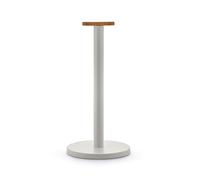 Alessi Porte-rouleau essuie-tout Mattina - gris chaud, bouton bambou, 33x16 cm