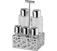 Alessi – Service Huile, Vinaigre, Sel, Poivre, Épices – Cactus MSA16 – Acier inox 18/10
