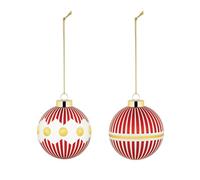 Alessi Boule de Noël NZ04SET1 - Lot de 2 en verre soufflé Ø6 cm - Rouge