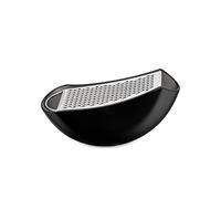 Alessi, Parmenide AARU01 B - Râpe à Fromage Design avec Récipient en Résine Thermoplastique et Acier Brillant, Noir Hauteur 6.7 Largeur 15.5 Profondeur 7.5