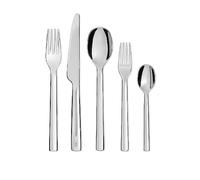 Alessi REB09S5 Service à Couverts Ovale Composé de une Cuiller de Table + 1 Fourchette de Table + 1 Couteau de Table + 1 Fourchette à Dessert + 1 Cuiller à Thé en Acier Inoxydable 18/10 Brillant