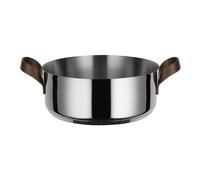 Alessi PU102/28 edo Cocotte basse avec deux poignées, acier inoxydable, marron