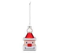 Alessi Pendentif sapin Snow Cube GJ02 – Père Noël en verre soufflé décoré à la main, 5,5×9,5×5,5 cm