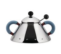 Alessi Sucrier 9097, avec une cuillère, argent / bleu, Alessi,