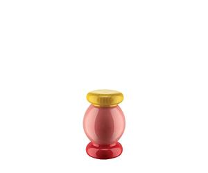 Alessi Totem Domestici ES18 2 - Moulin à Sel, Poivre et Épices Design en Bois de Hêtre, Rose, Rouge et Jaune
