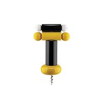 Alessi un Brindisi Disegnato ad Arte ES17 1 - Tire-Bouchon Design en Bois de Hêtre, Noir, Jaune et Blanc