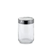Alessi Veneer PU05 / 100 - Pot de Cuisine de Design Hermétique, en Verre avec Couvercle en Acier Inoxydable 18/10 avec Décoration en Relief
