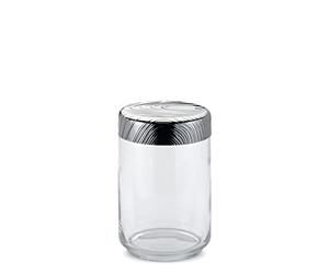 Alessi Veneer PU05 / 100 - Pot de Cuisine de Design Hermétique, en Verre avec Couvercle en Acier Inoxydable 18/10 avec Décoration en Relief