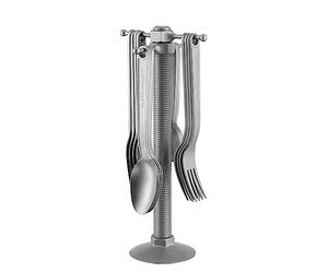 Alessi [W] Conv.Obj, 16 couverts VA02 Set [no Amazon] | Alessi x Virgil Abloh - Set Posate “Conversational Objects” con Portaposate BulloneUna collezione nata per trasformare il m