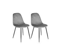 ALESSIA - Lot de 2 Chaises Velours Côtelé Gris Foncé - Altobuy Gris G