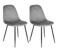 ALESSIA - Lot de 2 Chaises Velours Côtelé Gris Foncé - Altobuy Gris G