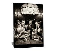 Alessio Cacciatore Tableau Décoration Cuisine Italienne - Décoration Murale Cuisine Vintage - Impression Sur Toile Noir Et Blanc - Grand Tableau Mural Salle À Manger - Cadre Salle À Manger (80x60cm)
