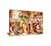 Alessio Cacciatore Tableau Pour Cuisine Déco Vintage - Affiche Décoration Murale Drôle - Impression Sur Toile Colorée - Tableau Pop Art Avec Cadre - Décoration Murale Salle À Manger, 40x30cm