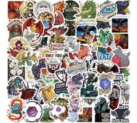 Alethron DND Lot de 100 autocollants Donjons et Dragons Autocollants imperméables Dragon House of the Dragon Autocollants fantaisie pour moto, vélo, téléphone, ordinateur portable, Kindle, skateboard