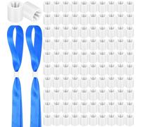 Alethron Lot de 100 rubans de festival refermables - Blanc perle - En plastique - Pour bracelets réutilisables, spectacles de musique, événements sportifs