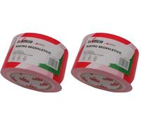 Alevar Ruban signalétique blanc et rouge mm 70 x 200 m, ruban en PVC pour délimitations zones non adhésives, paquet 1 pièce (Lot de 2)