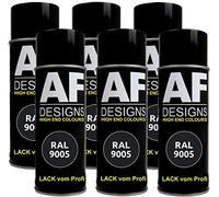 Alex Flittner Designs Bombe aérosol RAL 9005 noir profond 400 ml de | Lot de 6 bombes aérosols RAL de 400 ml par bombe