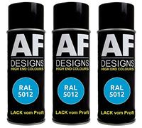 Alex Flittner Designs Lot de 3 bombes de peinture pour voiture RAL5012 Bleu clair mat