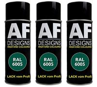 Alex Flittner Designs Lot de 3 bombes de peinture RAL pour voiture - Vert mousse mat - RAL6005