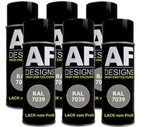 Alex Flittner Designs Lot de 6 bombes de peinture RAL pour voiture - Gris quartz satiné - RAL7039